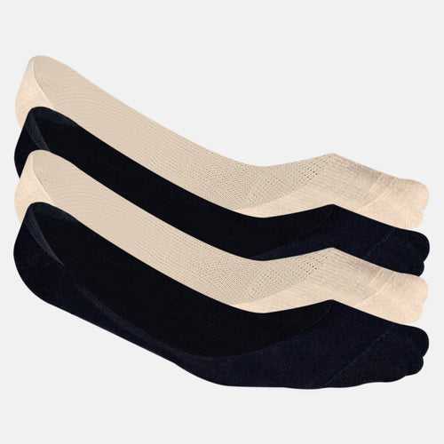 Bamboo No Show Socks for Women (Solid) - Pack of 4