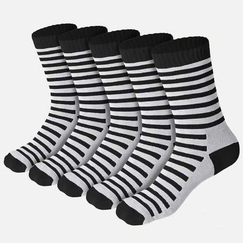 Bamboo Kids Crew Socks (Stripes) - 5 Pairs