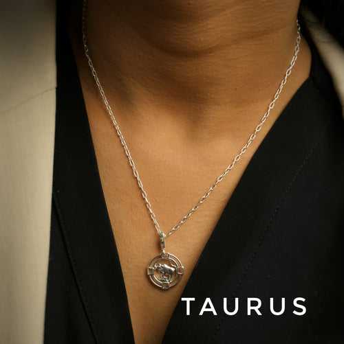 Taurus Chain 92.5 Silver Necklace PLUS Free Thread Bracelet