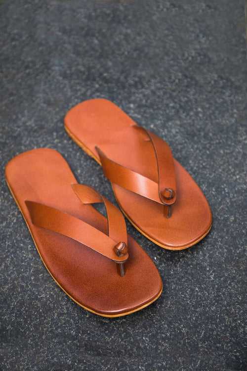 Tan Leather Slippers