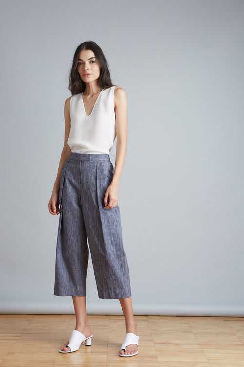 Handwoven Single Pleat Front Pant