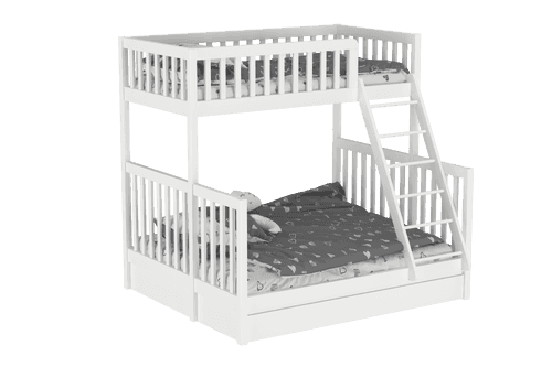 Harmony Queen-Single Bunk Bed with Trundle Bed