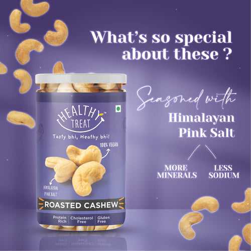 Roasted Cashews Himalayan Salted | More Minerals, Less Salt