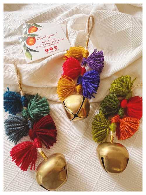 Decorative Hanging Bell - Set of 3 - Gulaal, Phaalsa, Henna