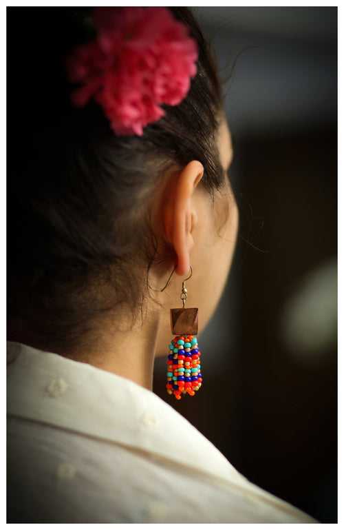 Beaded Tassel Earrings - Multi