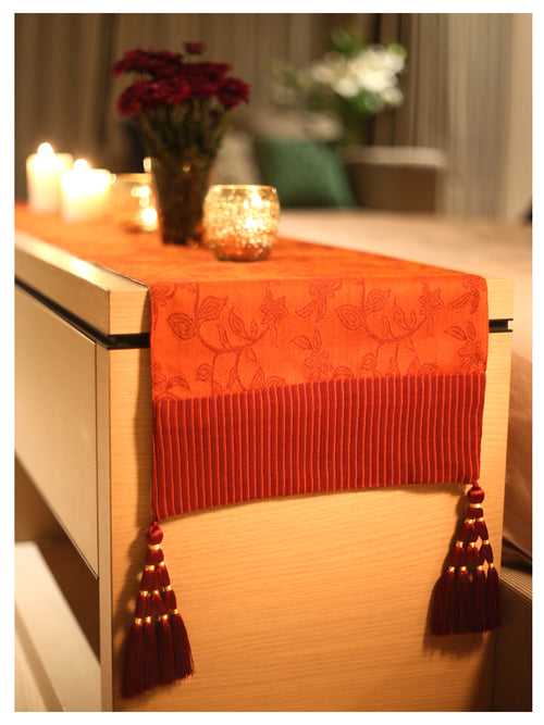 Enchanted Flora Table Runner - Rust