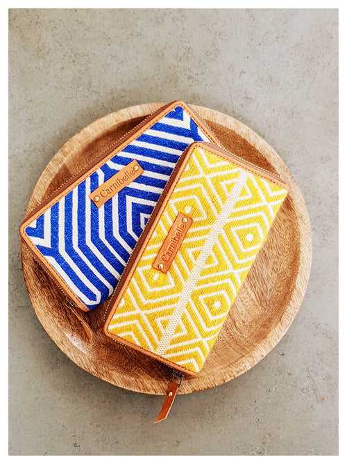 Set of 2 ELLA Wallets - Blue & Mustard