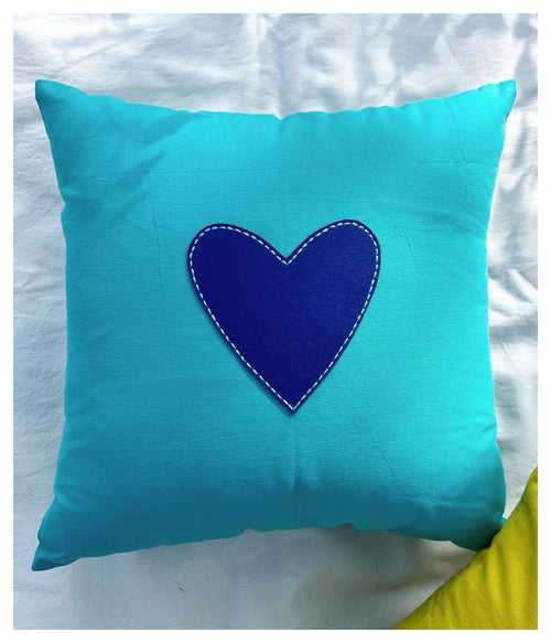 My Whole Heart Cushion - Turquoise