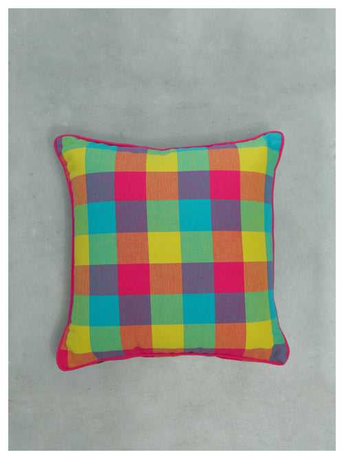 Medium Checkered Summer Cushion - Sorbet Pink - Set of 2