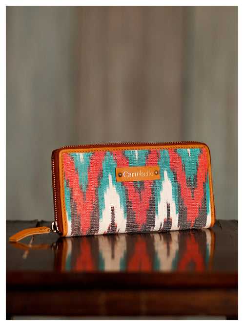 Pink & Green  Ikat Wallet