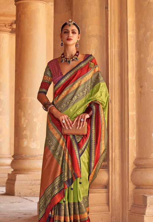 Mehendi Wear Kanjivaram Silk Saree