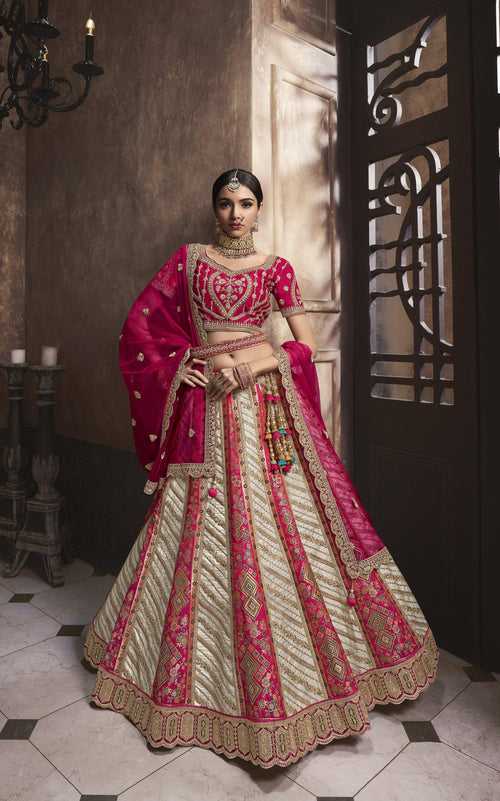 Sangeet Partywear Multi-Colour Weaving Silk Designer Lehenga Choli