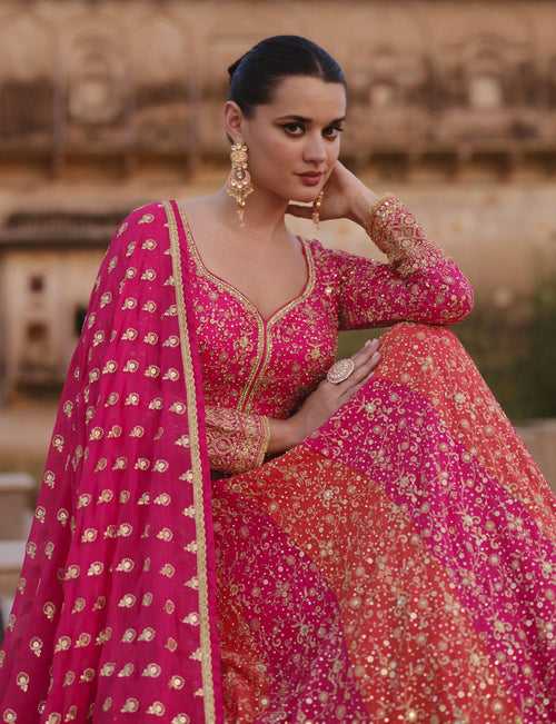 Sangeet Wear Georgette Ethnic Anarkali Gown