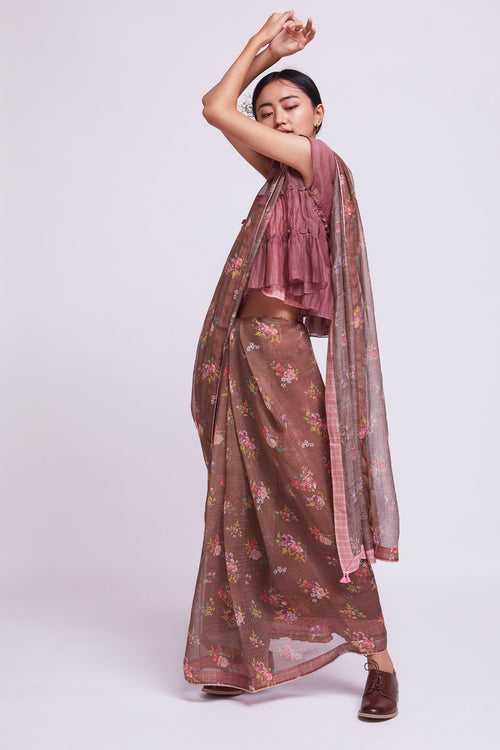 Akhrot Cotton Silk Sari