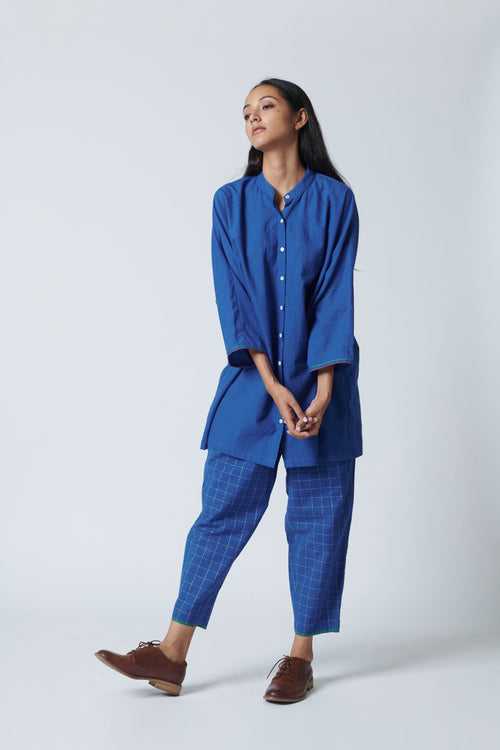 Cheerful Blue Oversized Shirt