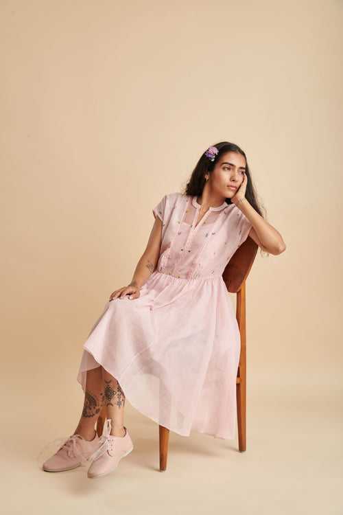 Hazel Midi Dress in Pink