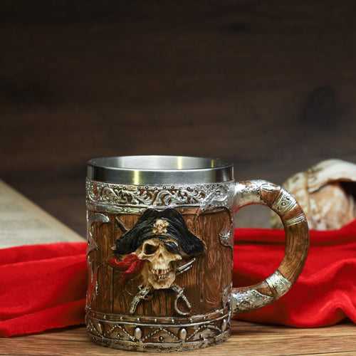 Pirates of the Caribbean Bandana Skull With Cross Swords Tankard Coffee Beer Mug Cup