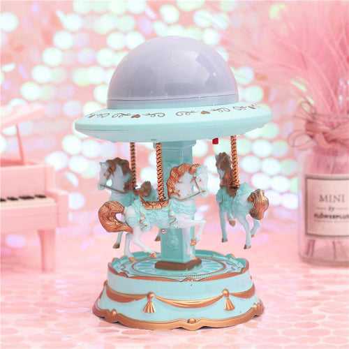 LED Rotating Star Light Projector Merry-go-round Music Boxes