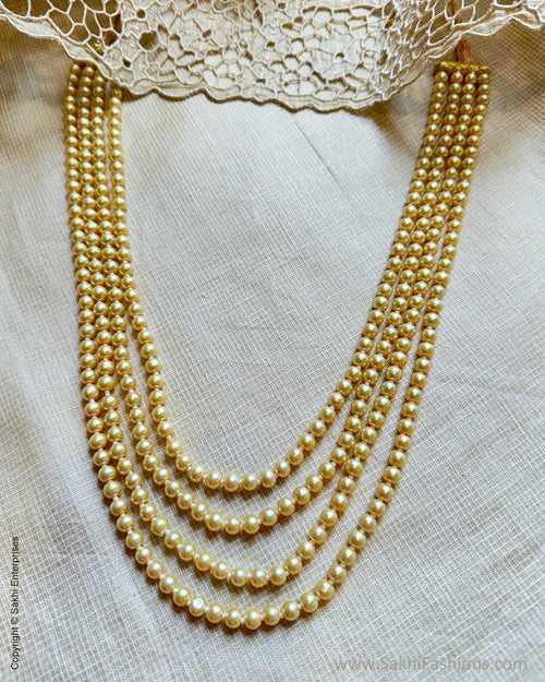 AJ-W16468 Cream Pearls Mala