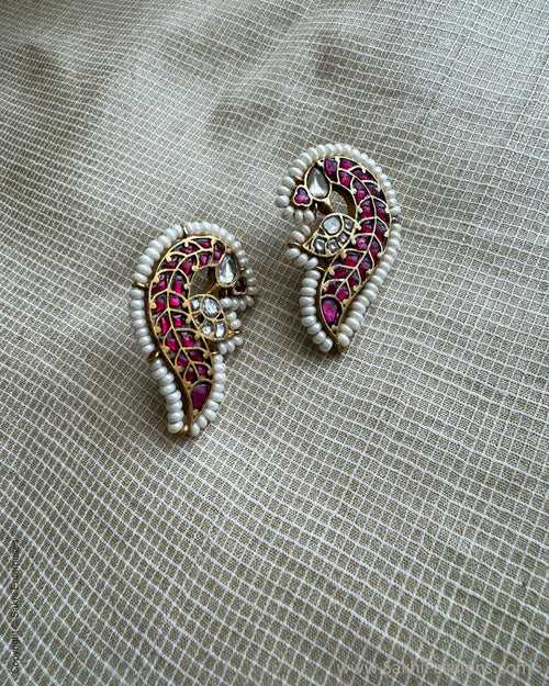AS-X051510 Pink Peacock Earring