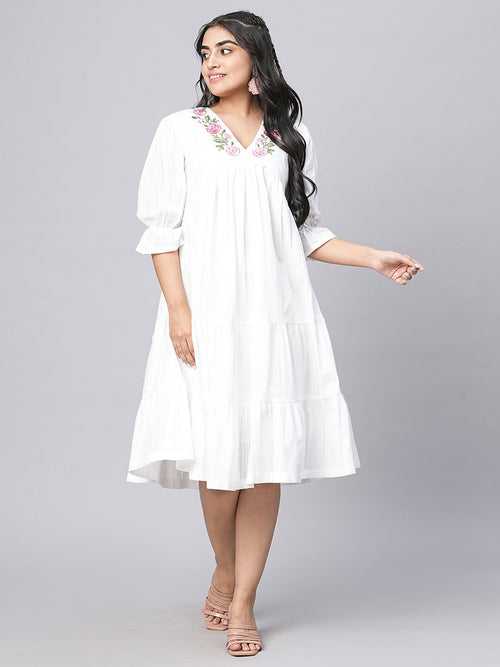 Buy White Cotton Ethnic Dress for women online in India - Zola
