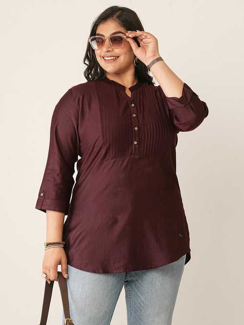 Wine Comfort Fit Rayon Tunics for Women Online in India Hip Length Straight - Zola