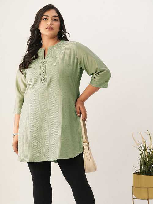 Olive Ethnic Wear Chanderi Silk Straight Tunics for Ladies - Zola