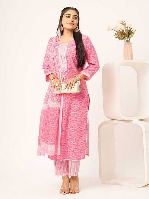 Buy Comfort Fit Pink Cotton Suit Set for Women Online - Zola