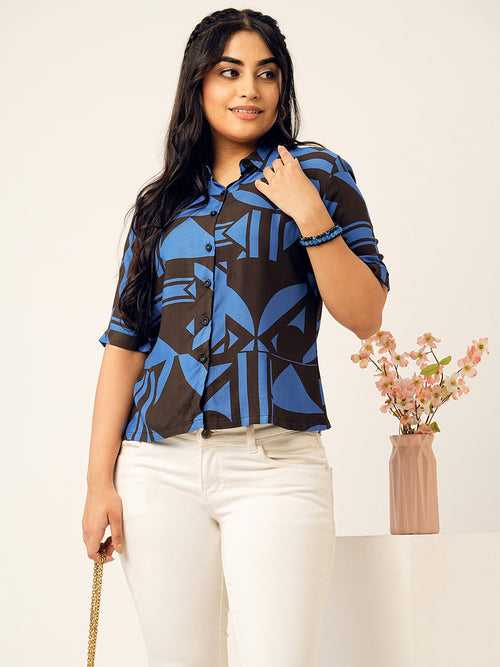 Buy Blue Comfort Fit Cotton Shirt for Women Online India - Zola