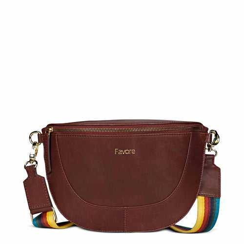 Favore Women Burgundy Leather Crossbody Fanny Bags