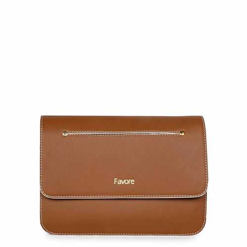 Favore Women Tan Leather Shoulder Bags