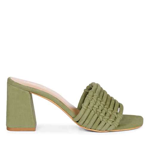 Saint Bethany Strappy Safari Suede Leather Block Heels