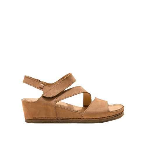 El Naturalista Honey Embellished Leather Block Sandals with Buckle