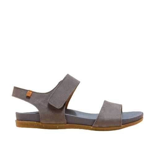 El Naturalista Vaquero Embellished Leather Block Sandals with Buckle