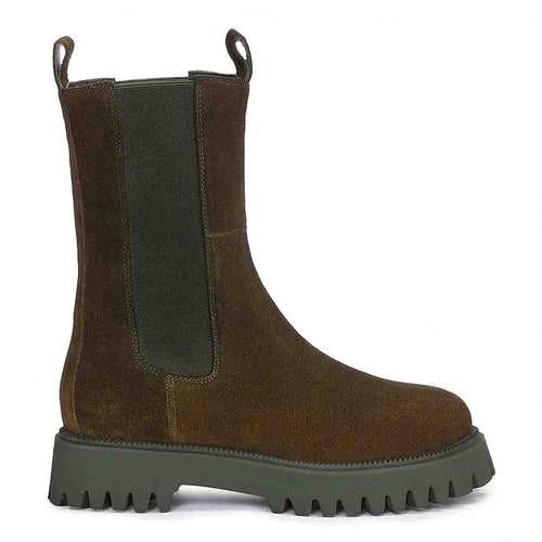 Saint Paolina Bosco Green Suede Leather Boots