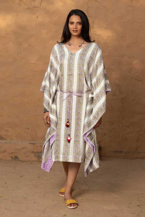 Ada Silk Kaftan - Lavendar