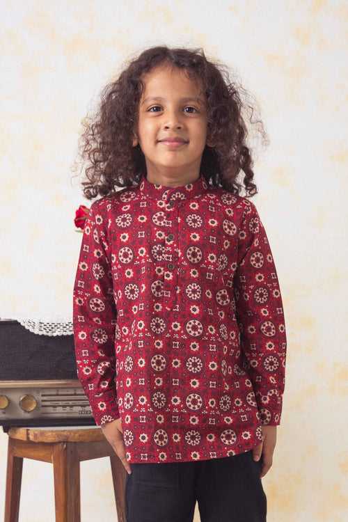 Indian Summer Short Kurta - Red