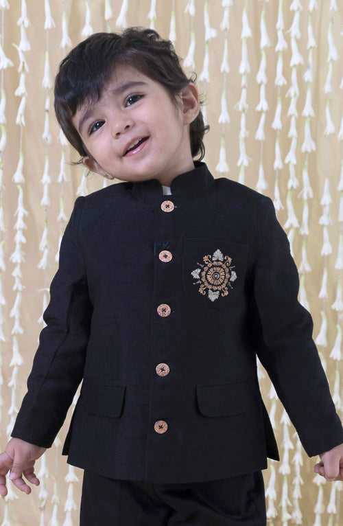 Riwayat Bandhgala for Baby Boys - Black