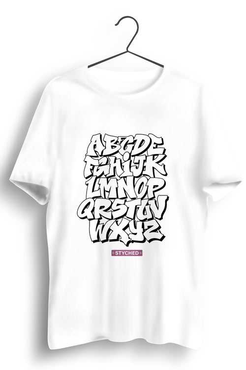 A to Z Graphic Printed White Tshirt