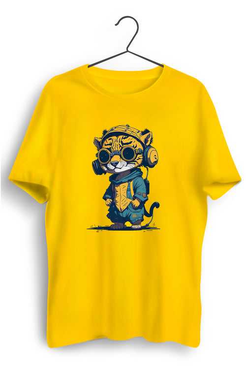 Baby Tiger Graphic Printed Yellow Tshirt