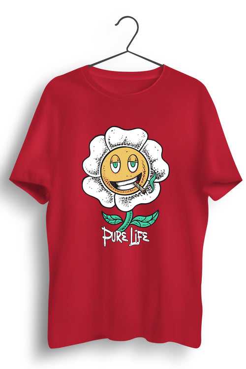 Pure Life Graphic Printed Red Tshirt