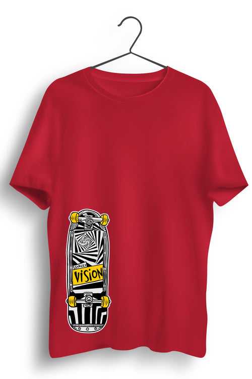 Stakeboard Graphic Printed Red Tshirt