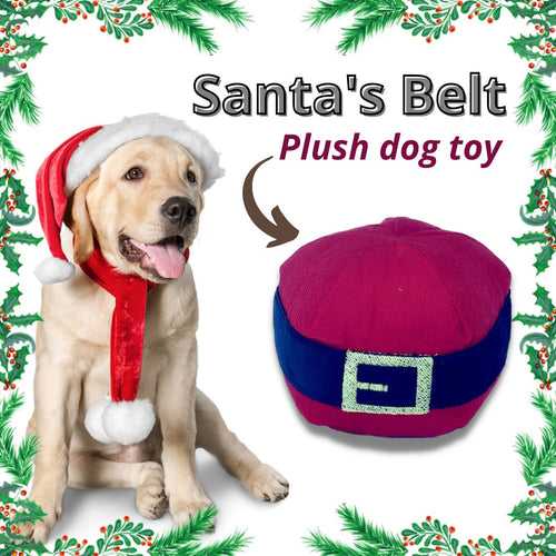 Santa's Belt Plush Dog Toy