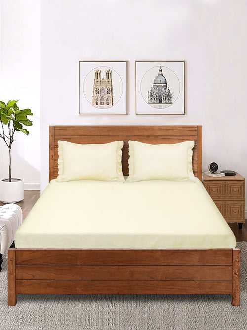 Cotton Queen Size Bedsheet with 2 Pillow Covers (90"X100")