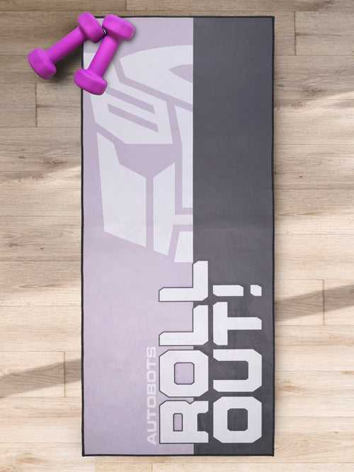 Transformers Yoga Mat Non Slip, All Purpose Fitness and workout Mat for Boys & Girls. Features Famous Transformers Marks Size: 7mm Thickness