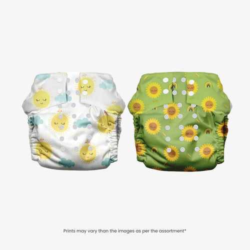 Plant Powered Premium Cloth Diaper for Babies - Pack of 2-Assortment