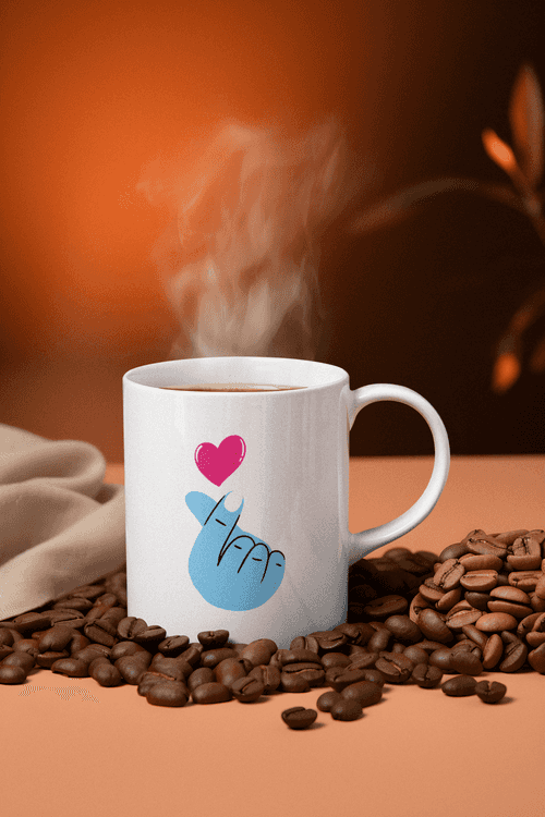 Love Gesture Printed White Coffee Mug