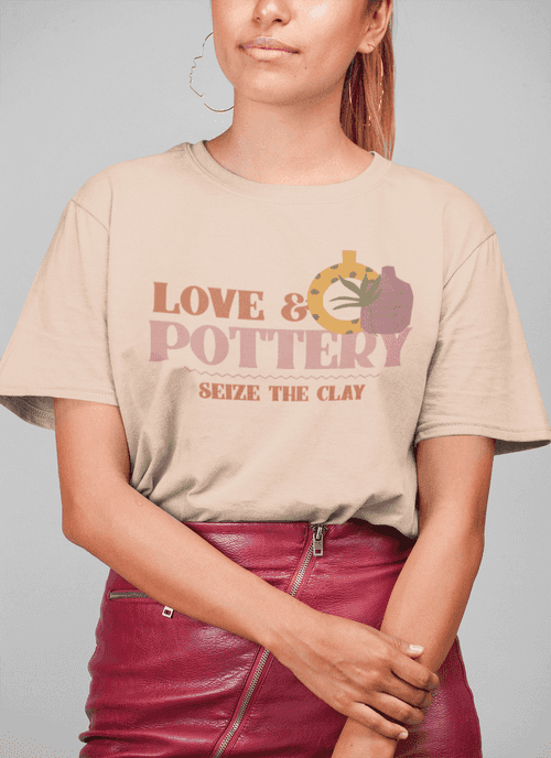 Love Pottery Seize The Clay printed Peach Unisex T-Shirt