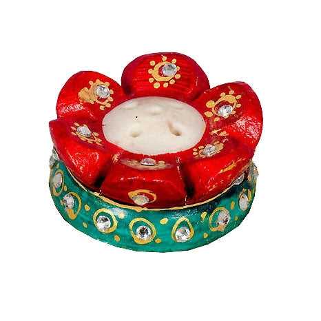 Marble Lotus Shape Incense Stand
