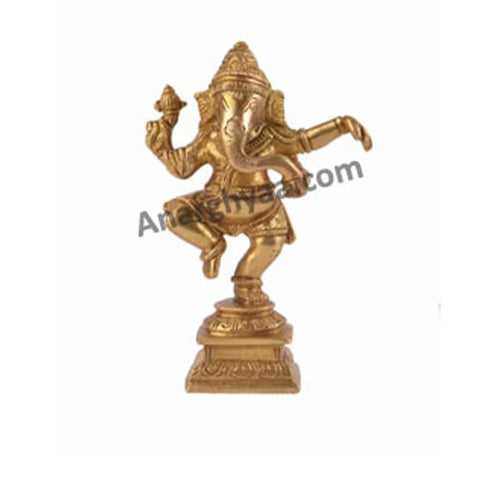 Brass Dancing Ganesha Statue